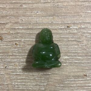 Green Jade-Look Buddha Figurine Accent